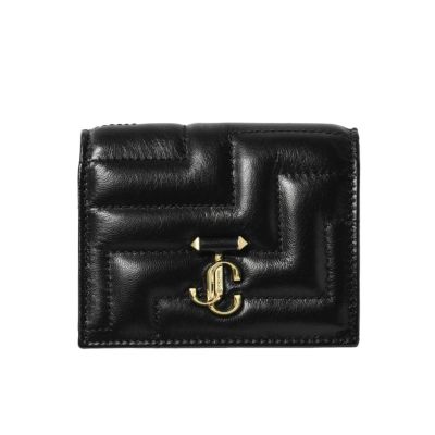 JIMMYCHOO ロゴ付きBlack アベニュー ナッパレザーカードケース-