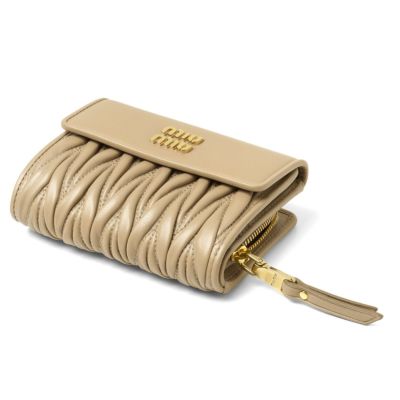 Miumiu 二つ折り財布 miu ミュウミュウ MIUMIU 財布 二つ折り財布 スモール ナッパ
