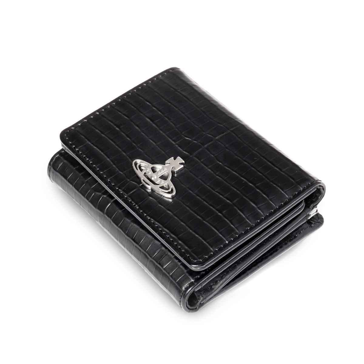 ヴィヴィアンウエストウッド SMALL FRAME WALLET がま口 三つ折り財布 クロコ レディース