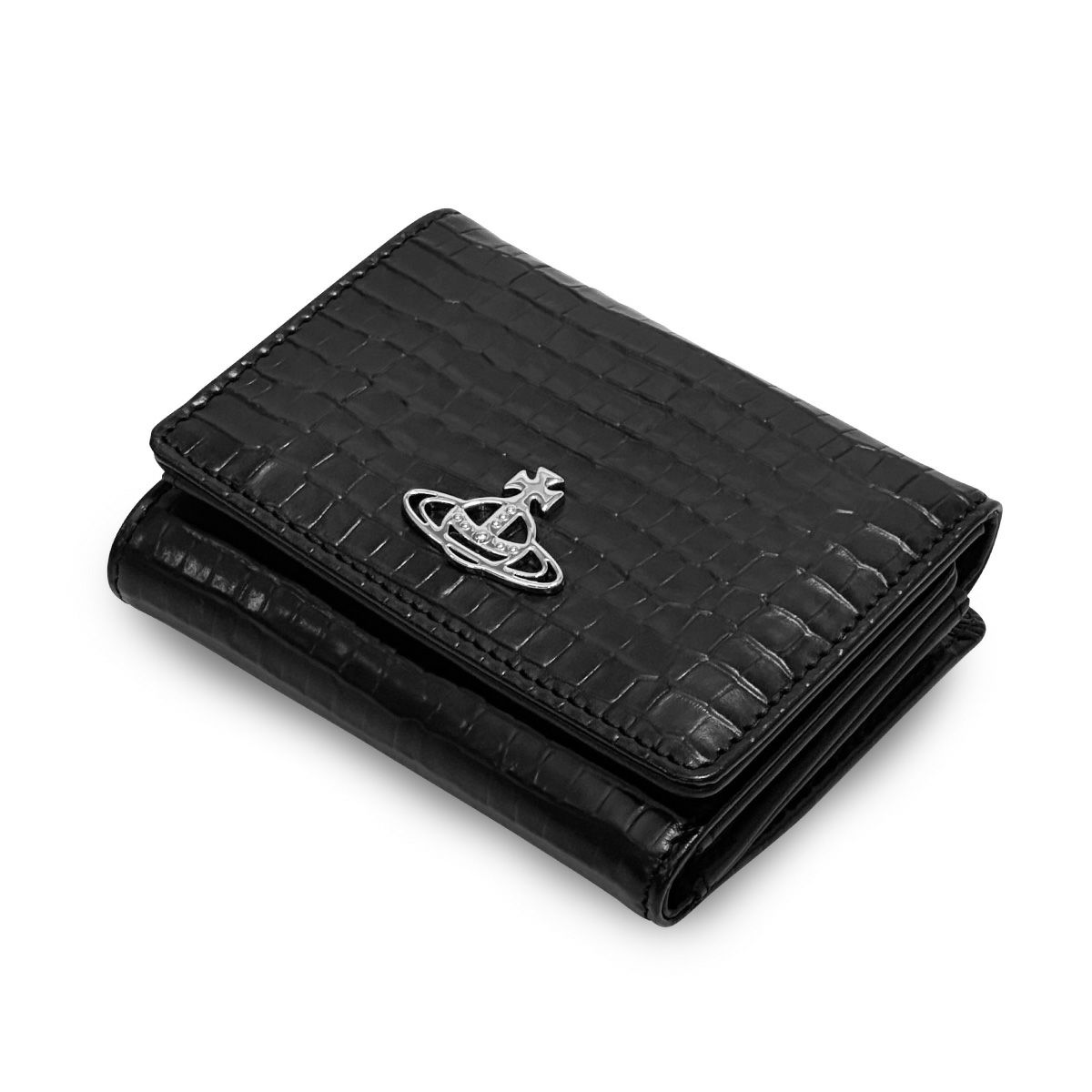 ヴィヴィアンウエストウッド SMALL FRAME WALLET がま口 三つ折り財布 クロコ レディース